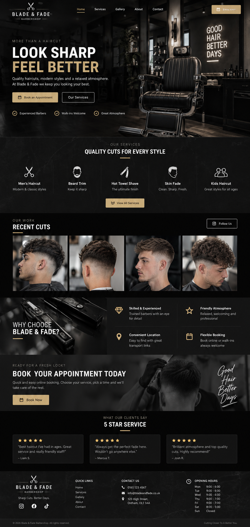 Barber website concept